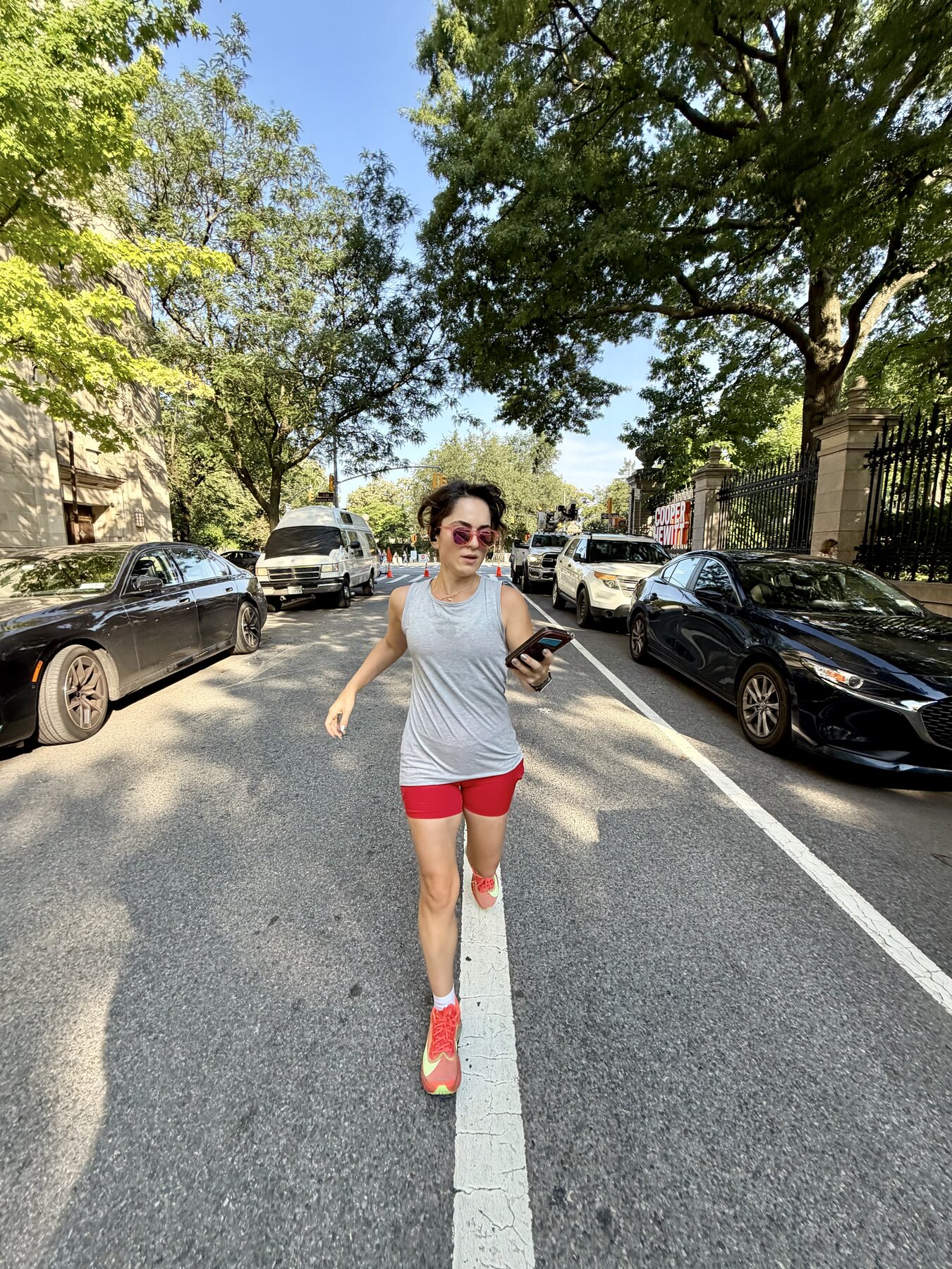 Alba Pllana running in New York City