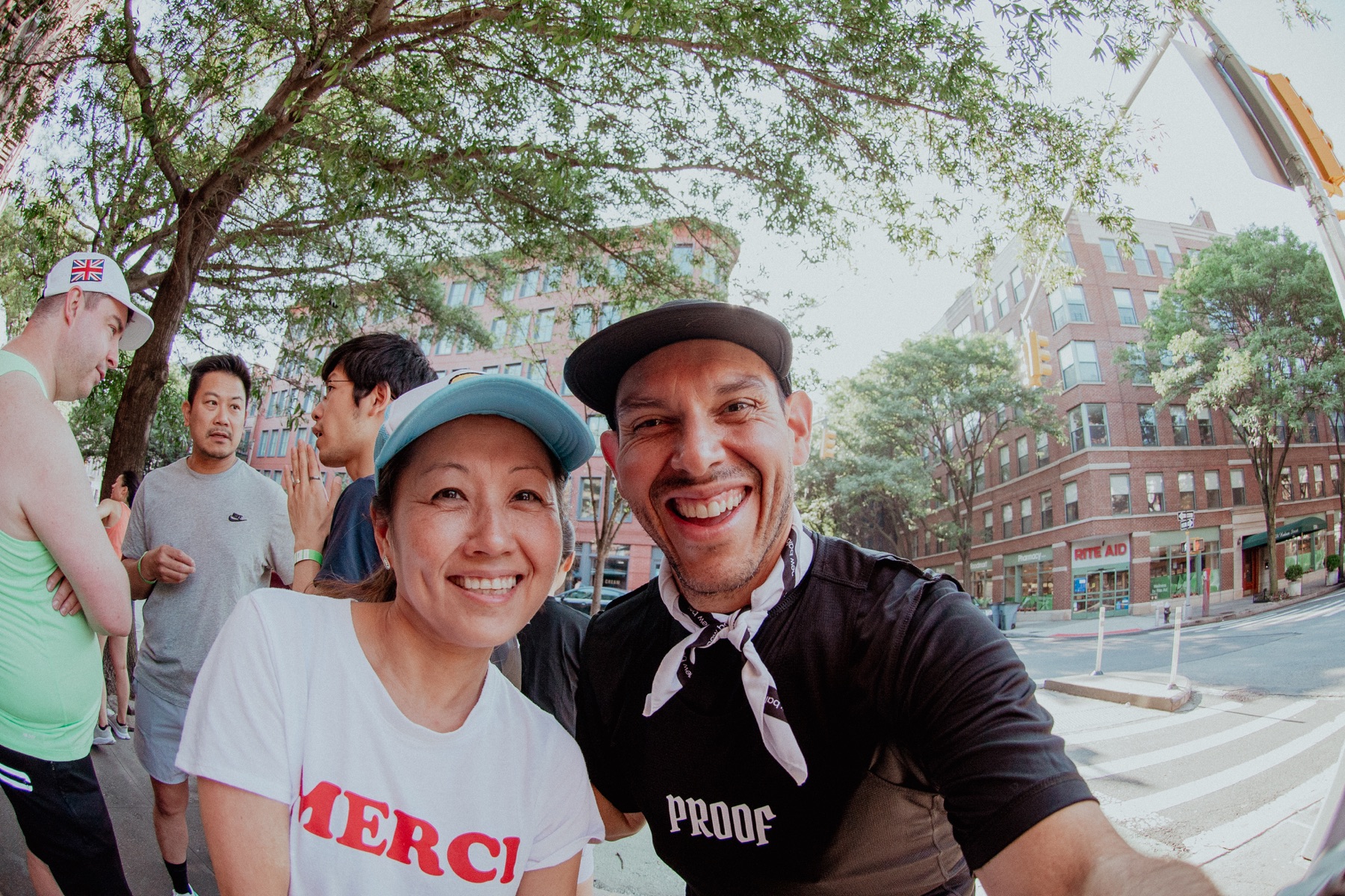 Marco with a runner after a guided New York City run